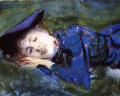 约翰辛格萨金特 - Violet Resting on the Grass